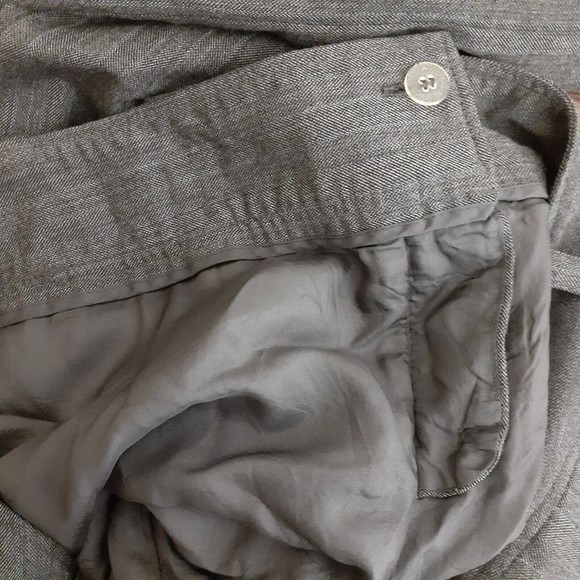 Ann Taylor Margo Pants 6P Straight Leg Wool Blend Gray Pinstripe 28" Inseam - Picture 5 of 9